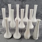 Milk Glass 9" Bud Vases Vintage Lot of 12 Wedding Banquet Party Decor