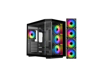 DIYPC ARGB-N3-BK Black USB3.0/ Type C Tempered Glass ATX Gaming Computer Case w/