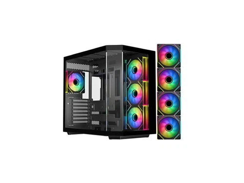 DIYPC ARGB-N3-BK Black USB3.0/ Type C Tempered Glass ATX Gaming Computer Case w/
