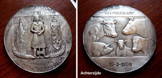 Medaille veeprijskamp Koninklijke Maatschappij De Breidelszonen Gent 1959