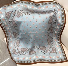 26"X26"Art Paisley Print Pure Mulberry Satin Silk 12momme Scarf 65x65cm 6-21