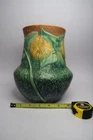 Roseville Pottery Sunflower Vase 4908 Green Blue 8.25” c.1930 Art Pottery C12