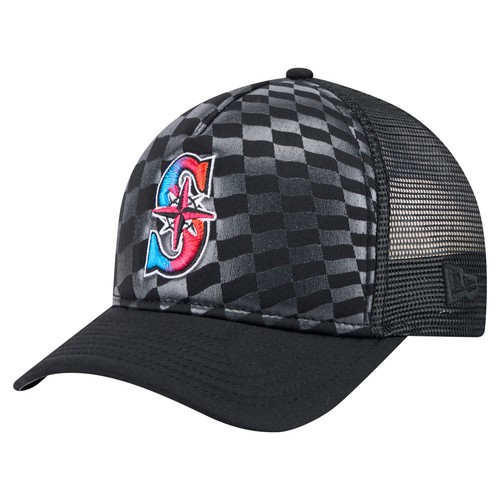 Men's New Era Black Seattle Mariners Gradient 9FORTY A-Frame M-Crown Trucker - Picture 1 of 6