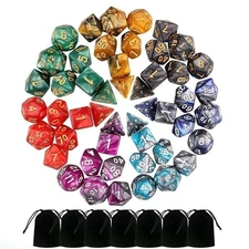 7 Sets 49PCS Polyhedral Dice for Dungeons & Dragons D&D DND RPG