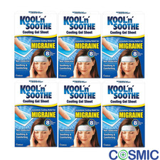 6 X Kool 'n' Soothe Cooling 4 Strips Cooling Relief for Migraine, Headache