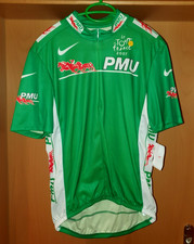 NIKE grünes Rennradtrikot PMU-LE TOUR DE FRANCE 2007 Gr.M-Made in Italy-NEU