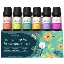 WUSEONY Top 6 Natural Aromatherapy Oils Gift 0.34 Fl Oz Pack of 6 , 6
