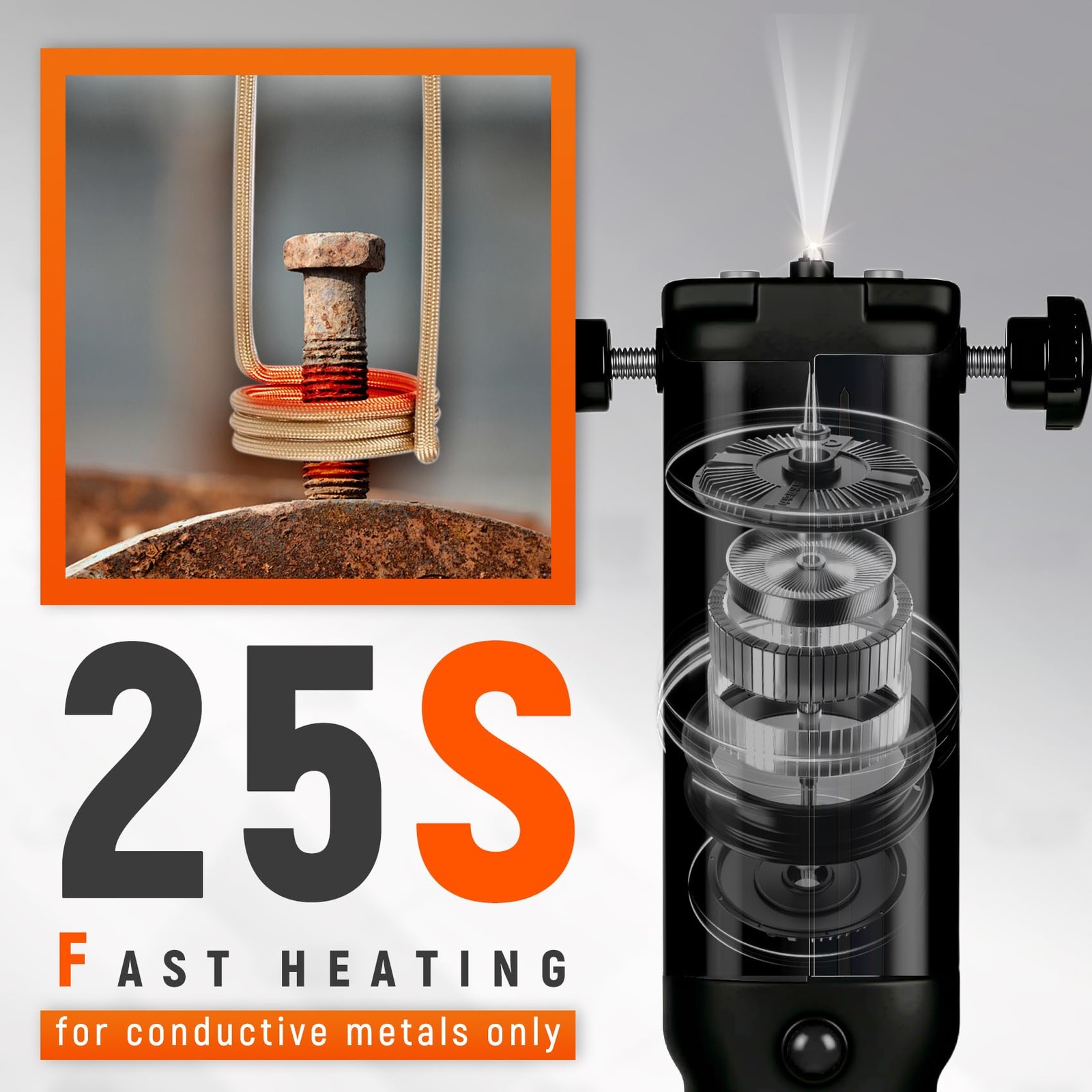 1200W Induction Heater Kit for Bolt Removal, 8 Coils, Handheld Tool