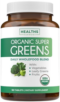 USDA Organic Super Greens Supplement - Organic Greens Fruits and Vegetable Su...
