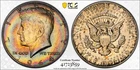 1964 Kennedy Half Dollar, PCGS MS64, Beautiful Rainbow Toning, FREE SHIPPING!