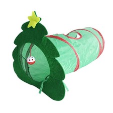 Christmas Tree Cat Tunnel   Holiday Collapsible Play with F, Green
