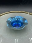 Vintage Steuben Carnival Blue Aurene & Calcite 3.5” Open Salt, Salt Dip VG