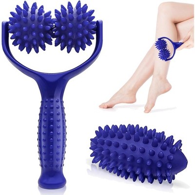 Massageroller Blau mit Griff auswechselbar Muskeltherapie Reise Wohltuend