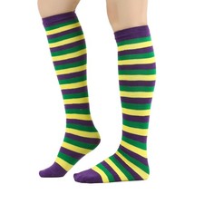 ASIJUNTYECHO mardi gras Socks,mardi Knee High Socks One Size, Multicolor