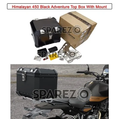 Aluminim Top Box mit Halterung schwarz für Royal Enfield New Himalayan 450 - Bild 1 von 4