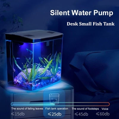 Small Fish Tank Plastic Clear Micro Landscape Desktop Aquarium For Goldfish UK