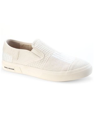 SUN STONE Mens Beige Patchwork Danas Platform Slip On Sneakers Shoes 8 M