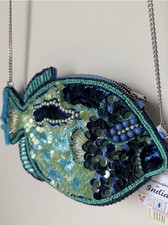 Made in India Viral Fish Blue/Green Beaded Se...