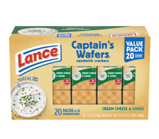 Lance Sandwich Crackers, Captain's Wafers Cream Cheese and Chives, 20 Packs