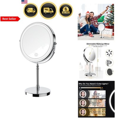 Lighted Makeup Mirror 10X Magnification Double Sided LED Vanity Mirror Rechar...