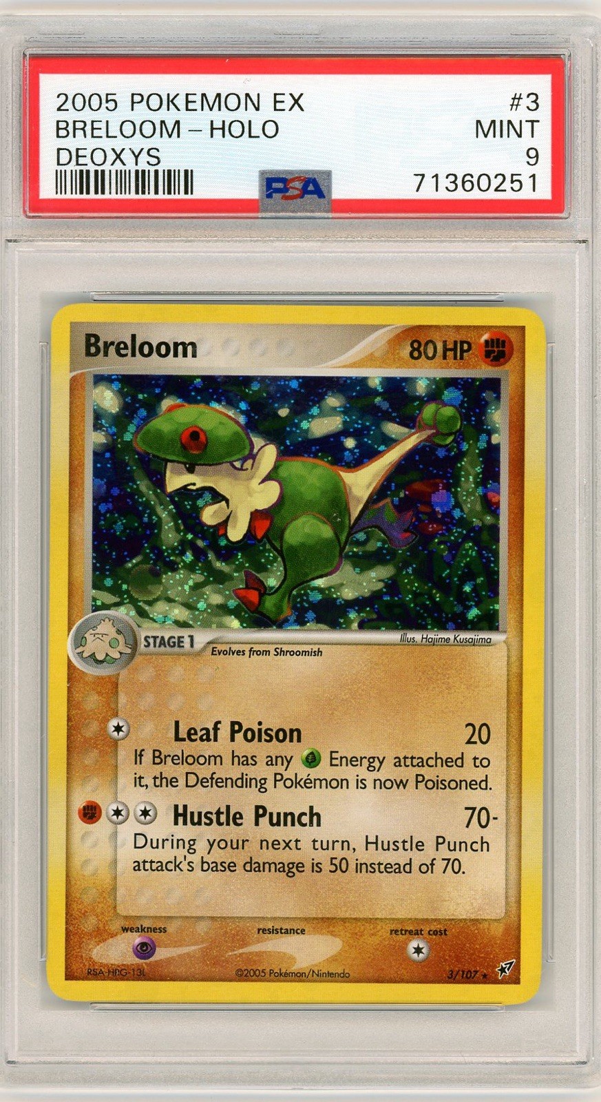 2005 Pokemon EX Deoxys Breloom Holo #3 PSA 9 Mint