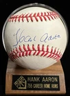 Hank Aaron Autographed Official National League Baseball JSA Braves HOF
