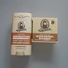 Dr Squatch Wood Barrel Bourbon and Wood Barrel Bourbon Deodorant Set  NEW