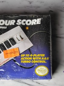 NIB 1990 NINTENDO NES FOUR SCORE FOUR PLAYER MODULE ACCESSORY Damaged Box