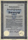 Marriage loan - demand coverage certificate, Berlin, 1933 (20 RM) - unpunched!