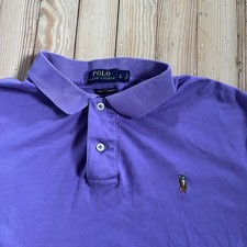 Ralph Lauren Polo Shirt Mens Large Purple Pima Soft Classic Fit Multicolor pony