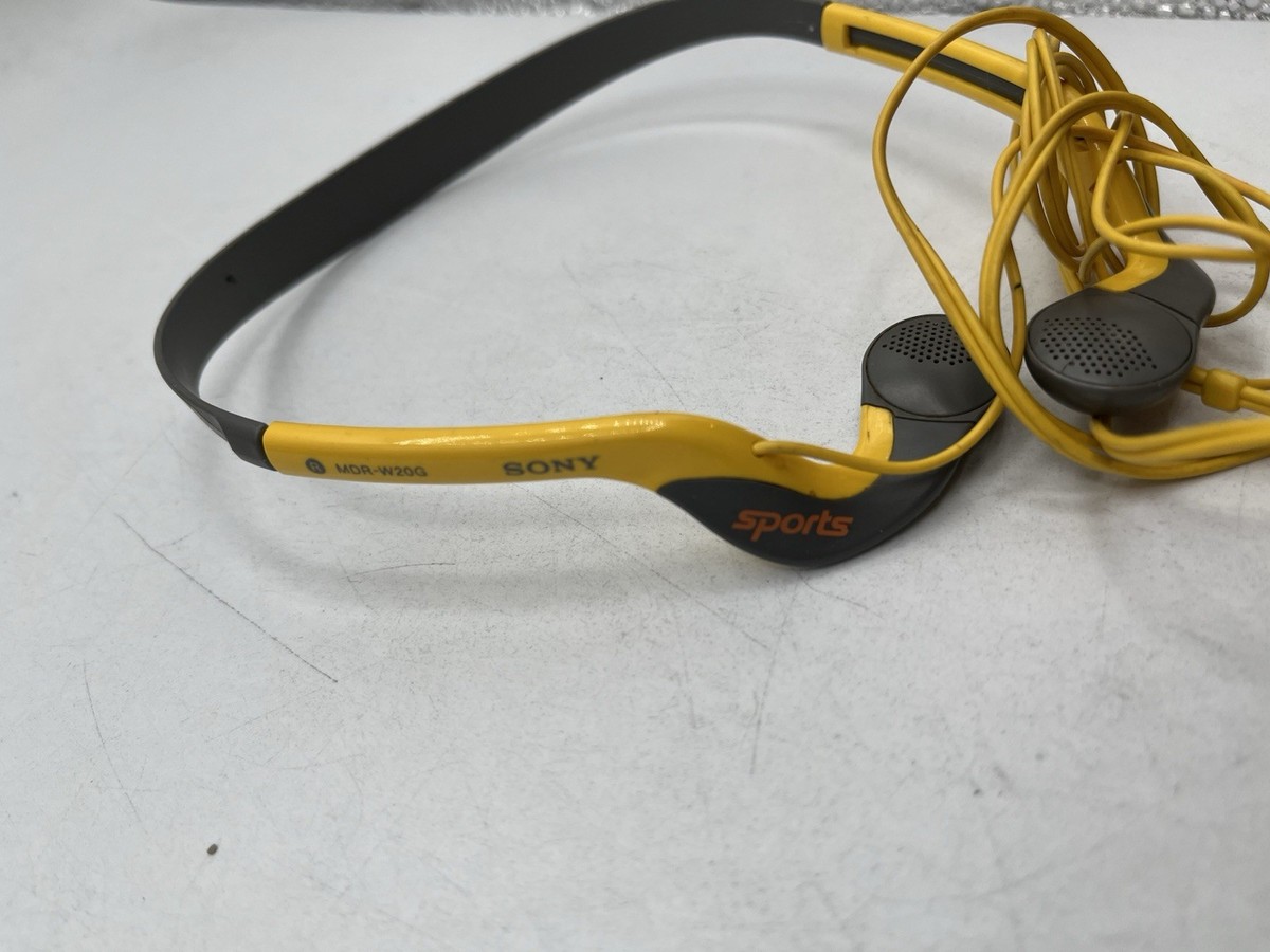 ヘッドホン SONY SPORTS MDR-w20G Sony MDR-W20G Neckband Headphones - Silver/Yellow for sale