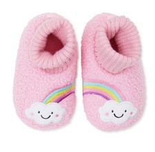 Wonder Nation Baby Girl Rainbow Slippers Pink, Size 4