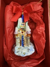 Lenox Yuletide Treasures 2001 Our New Home Castle Glass Christmas Ornament
