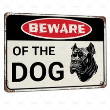 Beware of Dog Sign Cane Corso Tin Metal Signs Warning Beware of The Dog for Fen