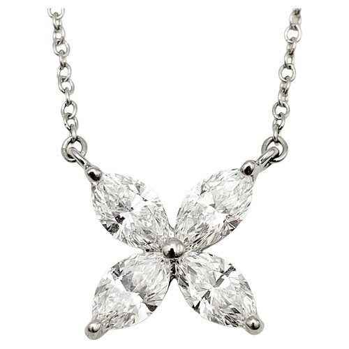 Tiffany & Co. Victoria Marquise Diamond Large Model Pendant Necklace in Platinum
