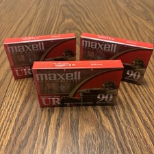 Lot of 3- Maxell Cassette Tapes Normal Bias UR 90 Minute Blank BRAND NEW SEALED