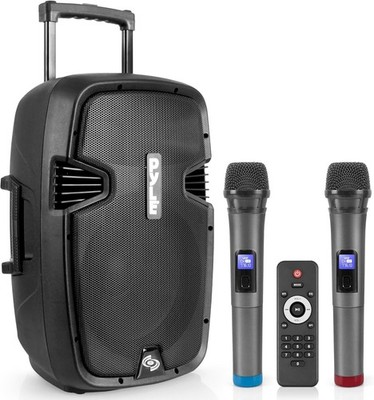 Pyle 12 inch Karaoke Portable PA Speaker System - 1000W Active Powered (Black)