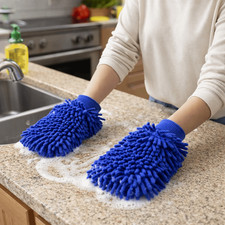 2Pcs Microfiber Car Wash Glove Double-sided Cleaning Mitts Car Cleaning Towel
