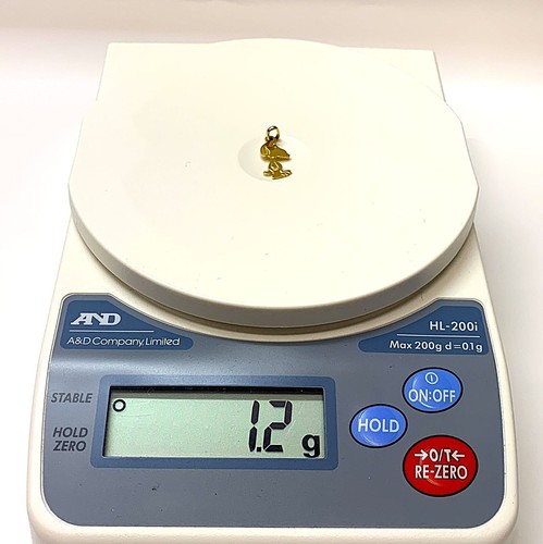Collana con ciondolo Snoopy in oro 18 carati top 1,2 g vintage usata dal Giappone - Foto 9 di 9