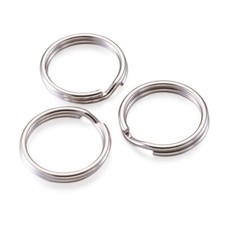200x Iron Split Keychain Rings Key Link Connector Platinum 15/20/25/30mm
