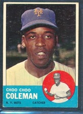 1963 Topps #27: CHOO CHOO COLEMAN New York Mets ~ VG (wrinkles)