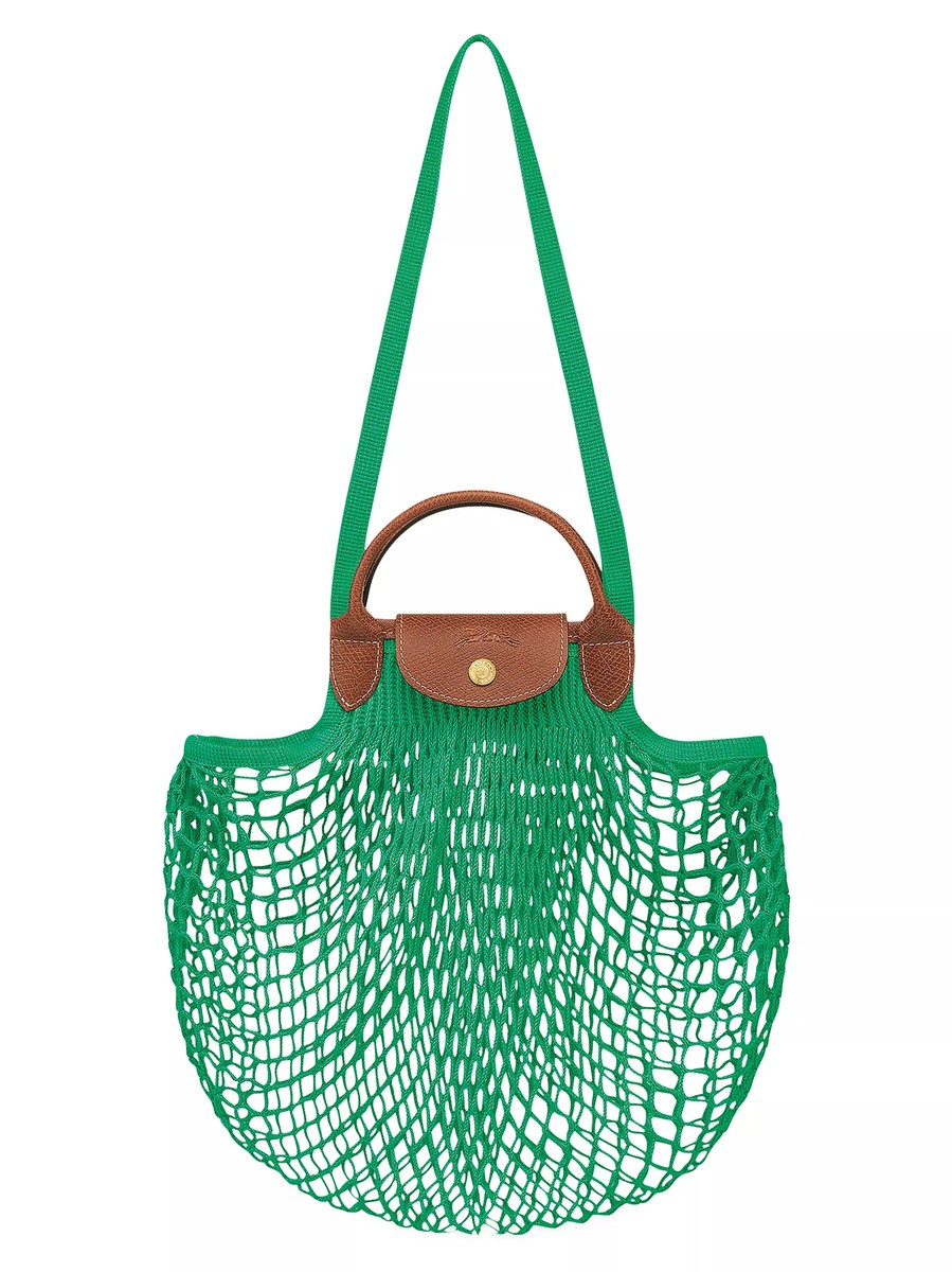 【送料&関税込】Longchamp Le Pliage Filet Mesh-knit Bag Longchamp Le Pliage Filet Knit Mesh Handel Bag Shopper ~NWT