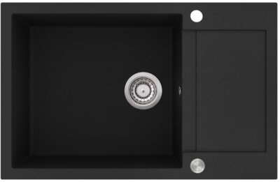 Granitspüle Küchenspüle Gurari SQT 105 -601 AWP Einbau Schwarz, inkl. Siphon
