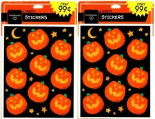 2 NEW Packs Vintage HALLOWEEN Stickers! 8 Sheets! Happy Jack o Lantern