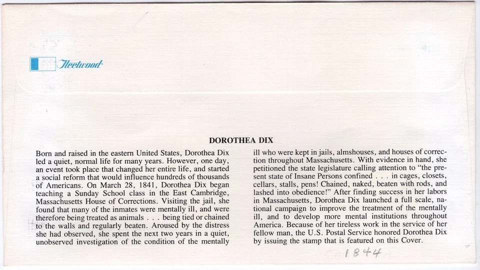 USPS FDC #1844 1983 1c Dorothea Dix #1906 1981 17¢ Electric Auto Fleet ST2699 - Image 2 of 2