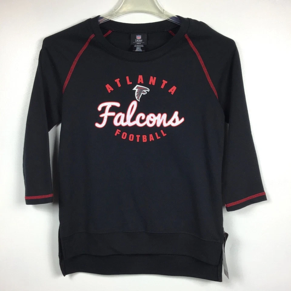 Atlanta Falcons / NIÑAS Talla L 14 / Ropa del equipo NFL / Camisa Top Negra Manga 3/4 Foto 4 de 4