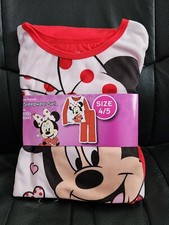 Minnie Mouse 2 Girls Pajamas Sleep Set, 2-Piece Size 4/5 Red Disney