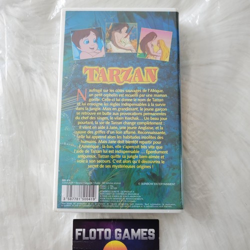 VHS D'Origine FR : Tarzan - Dessin Animé - Neuf Sous Blister - Floto Games - Picture 2 of 3