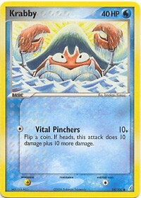 Pokemon EX Crystal Guardians  54/100 Krabby Card