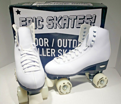 WOMENS Skates Light-Up Quad Roller Skates Epic Allure Quad  White S 10